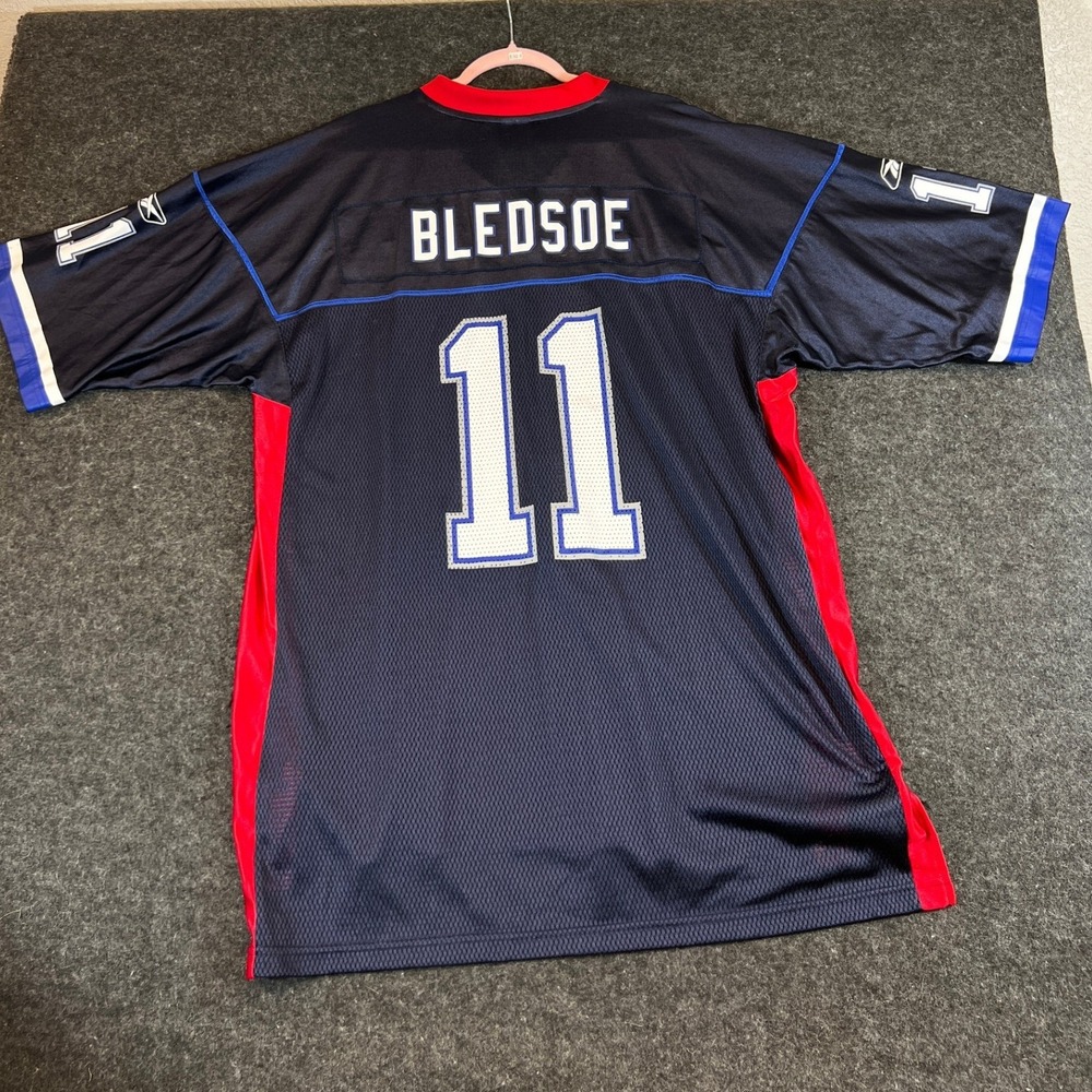 Vintage Reebok NFL Buffalo Bills Drew Bledsoe 11 Jersey Mens XL Navy Blue 7009A